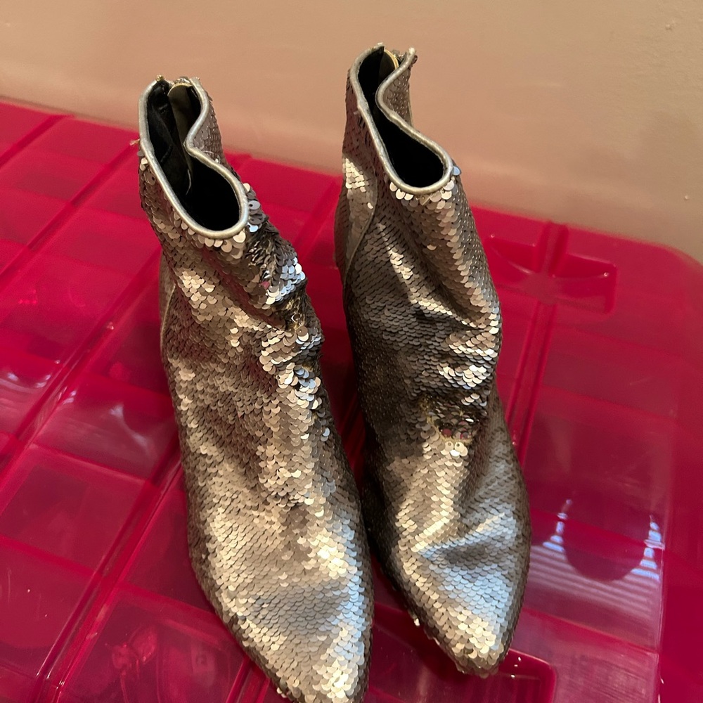 Dolce Vita Metallic Sequin Ankle Booties